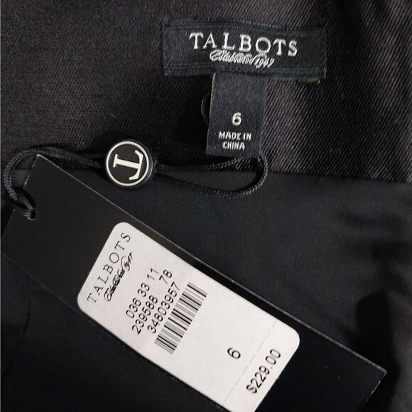 NWT@$229! TALBOTS! SILK & WOOL BLEND CLASSICALLY INSPIRED BLACK EVE DRESS! SZ 6 - Picture 10 of 12
